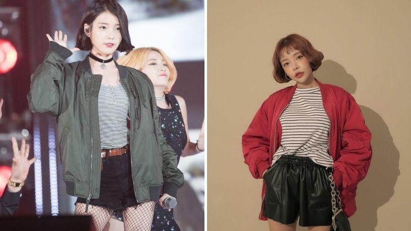 Phối áo bomber với quần short