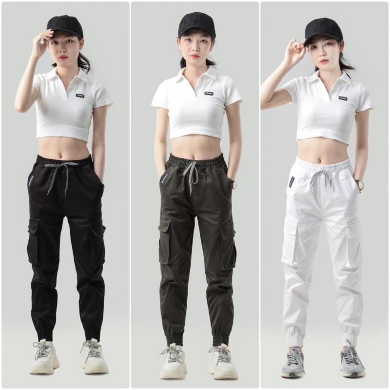 Phối áo croptop với quần túi hộp