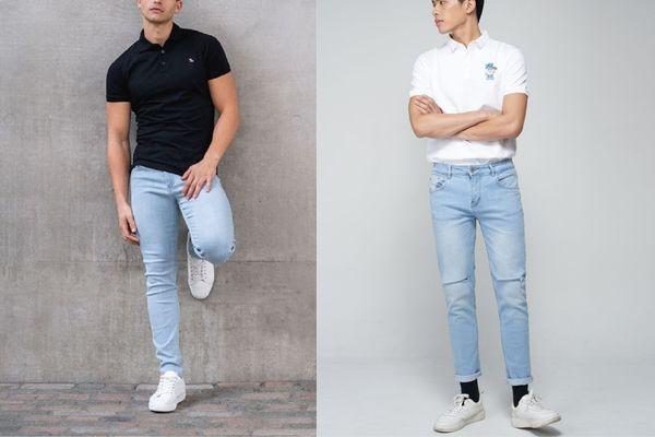 Phối đồ với áo polo nam cực sành điệu cùng quần jean