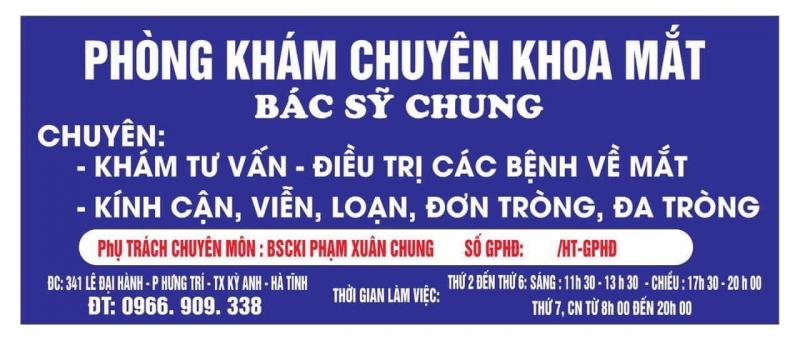 Phòng khám Chuyên khoa mắt Bác sỹ Chung