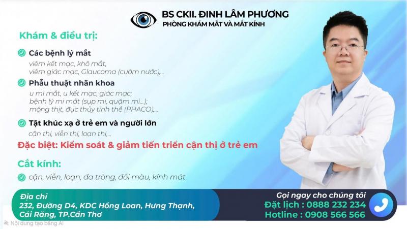 Phòng khám mắt Bs.CK2.Đinh Lâm Phương - Mắt kính bác sĩ Phương - Cần Thơ