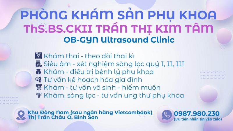 Phòng Khám Sản Phụ Khoa ThS.BS.CKII Kim Tâm