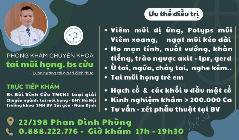 Phòng khám tai mũi họng Bs. Cửu