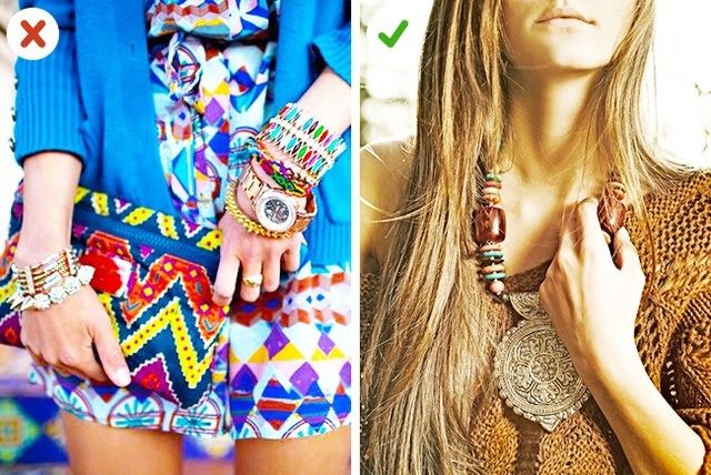 Phụ kiện Bohemian thì nên kết hợp với quần áo gam màu trầm hoặc màu tối