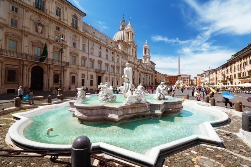 Đài phun nước ở Quảng trường Piazza Navona