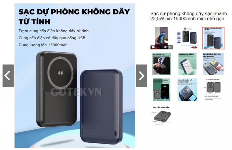 Pin sạc dự phòng không dây Gutek GT68