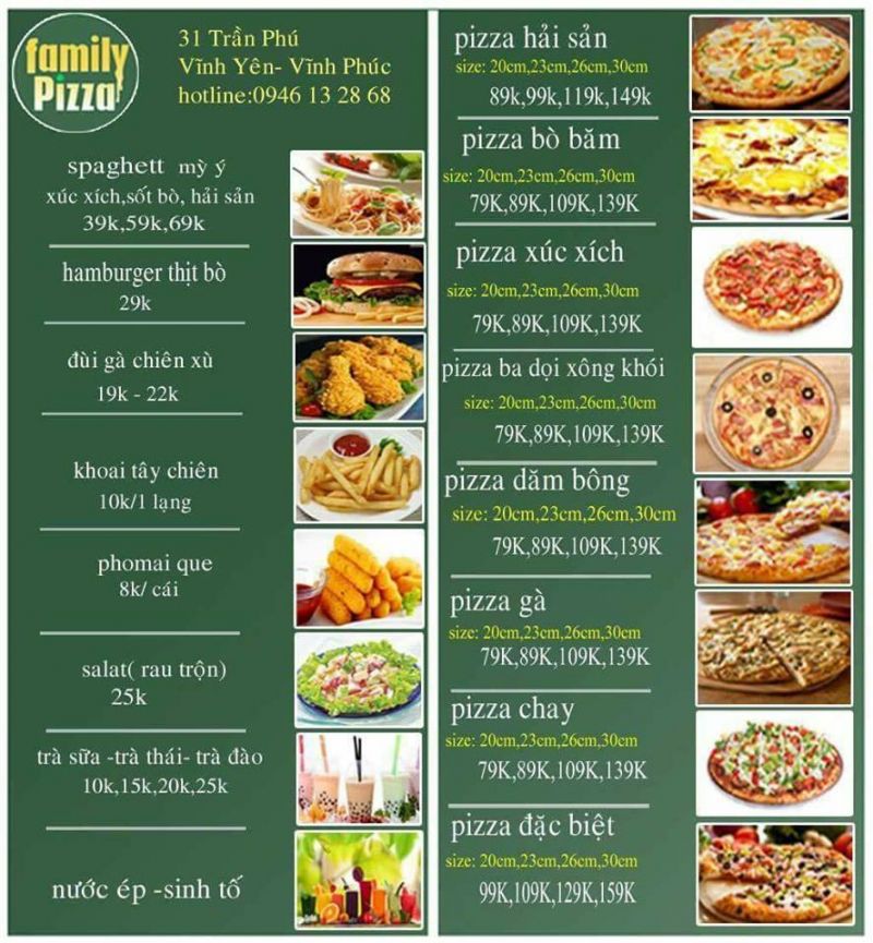 Luôn đặt chất lượng lên hàng đầu, Pizza Family mang đến những chiếc bánh pizza tươi ngon.