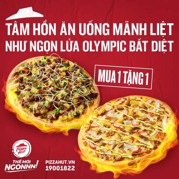 Một chiếc bánh pizza ngon mắt của Pizza Hut.