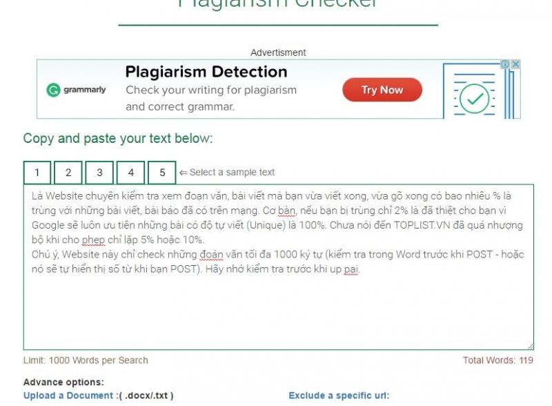 Plagiarism Checker - Kiểm tra chính tả