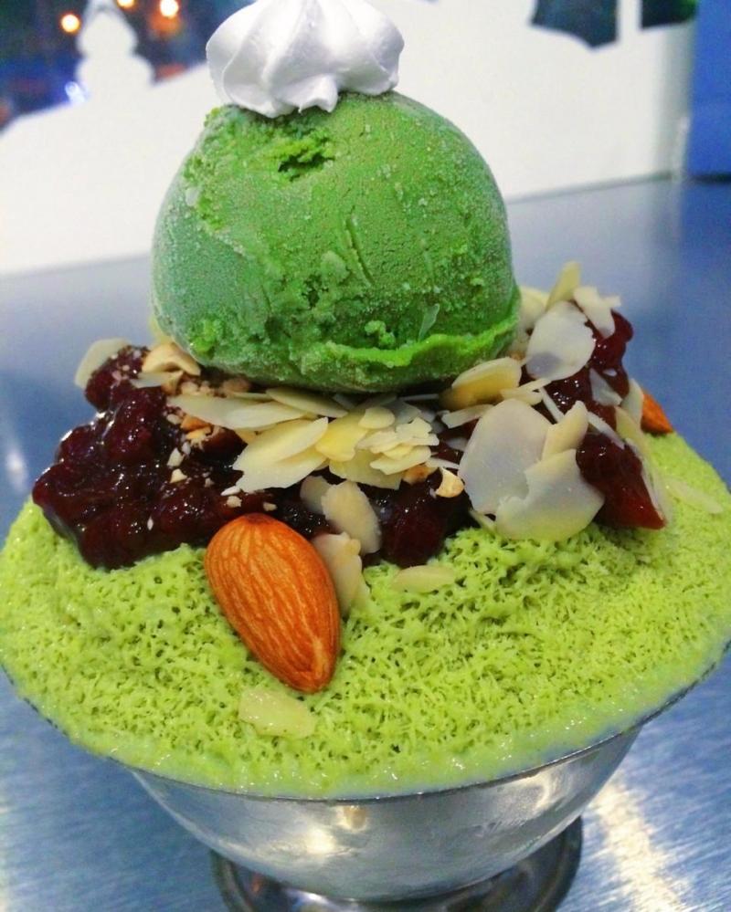 Patbingsu trà xanh