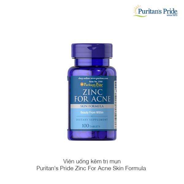 Viên uống kẽm ngừa mụn Zinc For Acne của Puritan's Pride