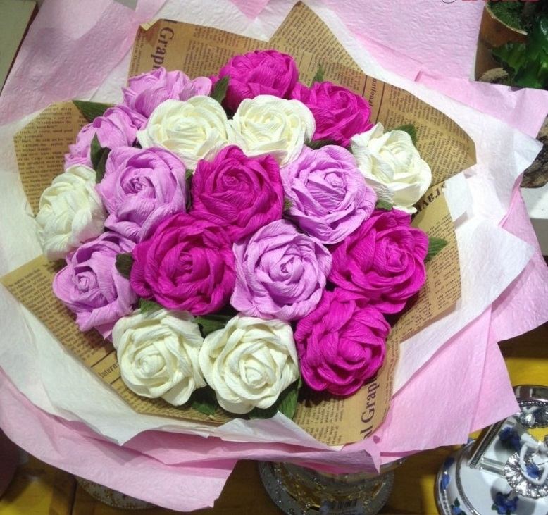 Hình ảnh bó hoa handmade từ giấy