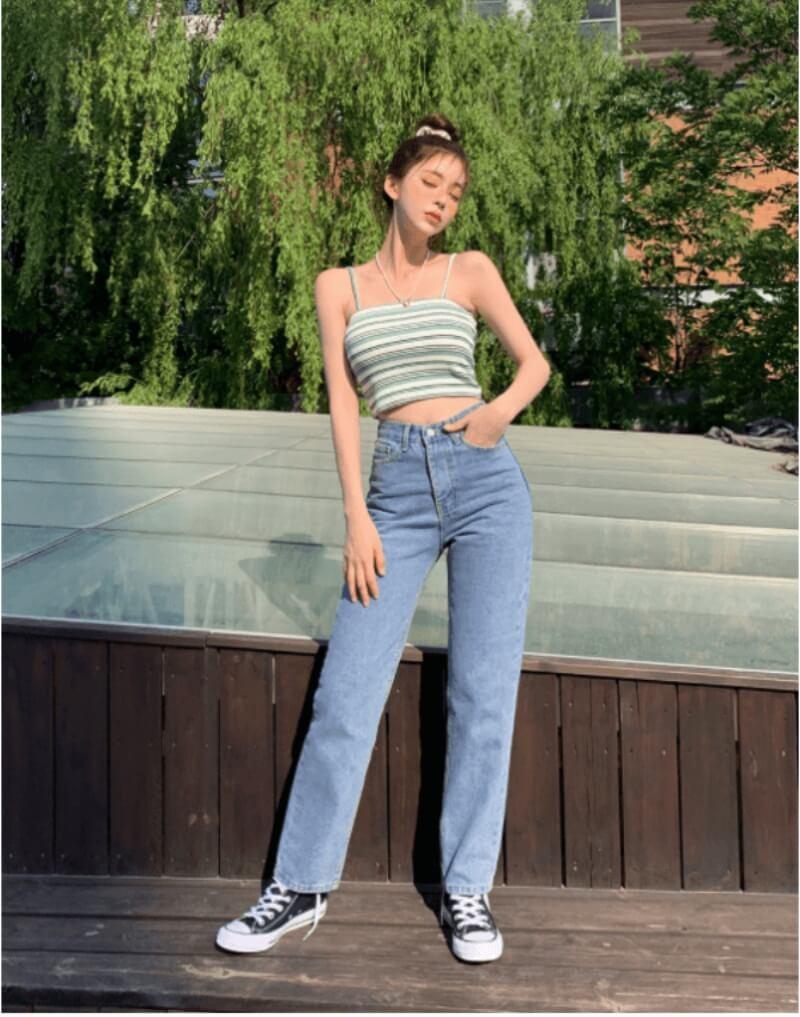 Quần Jeans cạp cao