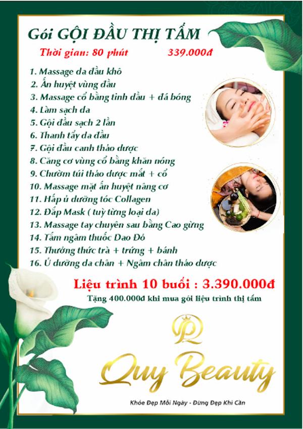 Gói gội đầu của Quy Beauty Spa