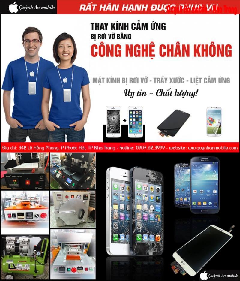 Quỳnh An Mobile  - nơi ép kính, thay kính màn hình chuyên nghiệp