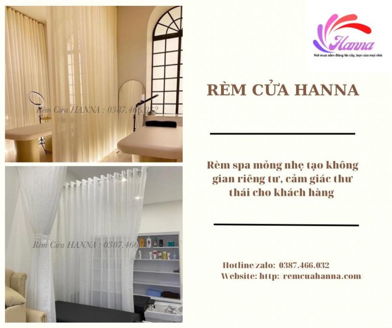 Rèm spa mỏng nhẹ tạo không gian riêng tư