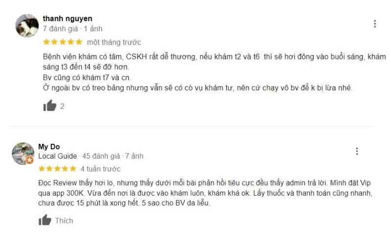 Đánh giá của khách hàng về bệnh viện Da liễu TP.HCM
