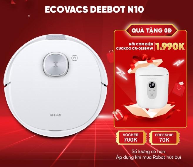 Robot hút bụi lau nhà Ecovacs Deebot N10