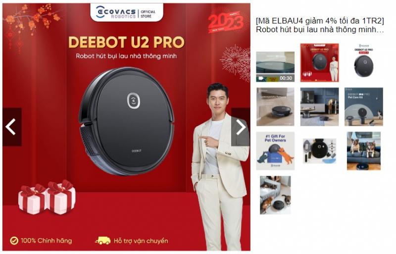 Robot hút bụi lau nhà thông minh Ecovacs Deebot OZMO U2 Pro