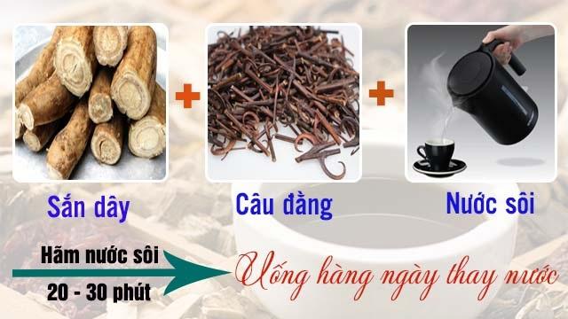 Sắn dây thanh mát; Câu đằng trấn kinh, điều hòa- kết hợp cùng nhau sẽ chữa rối loạn tiền đình sẽ vô cùng hiệu quả