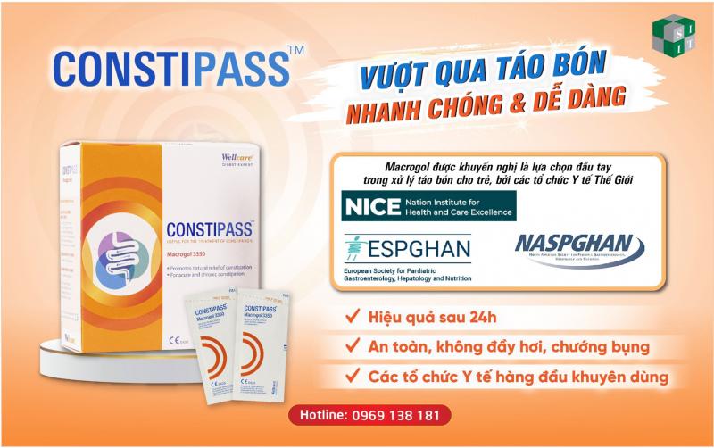 Constipass - Macrogol 3350 là lựa chọn ưu tiên trong điều trị táo bón