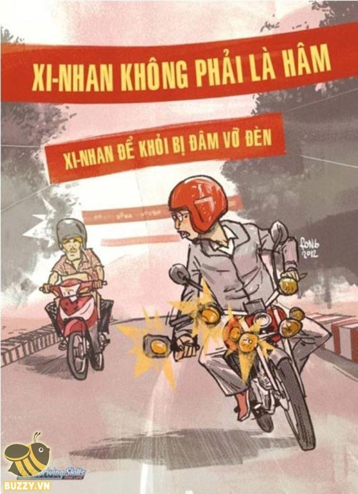 Chú ý bật xi nhan khi muốn sang đường