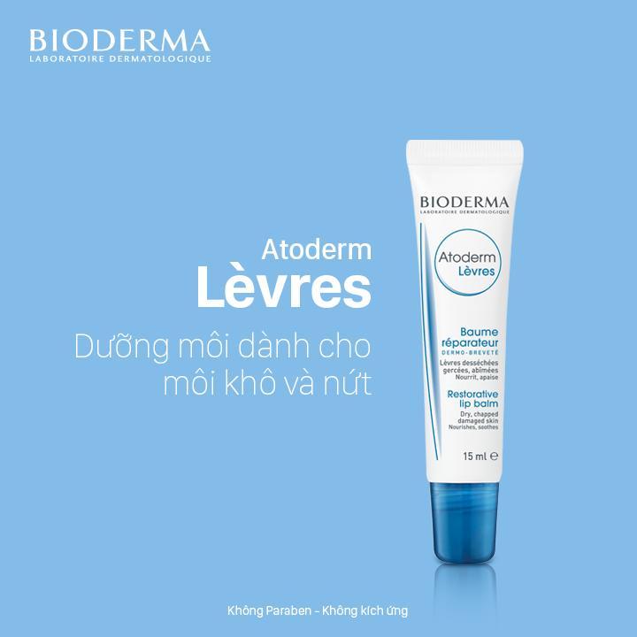 Sáp dưỡng ẩm dành cho môi khô, nứt nẻ Atoderm Baume Levres Bioderma