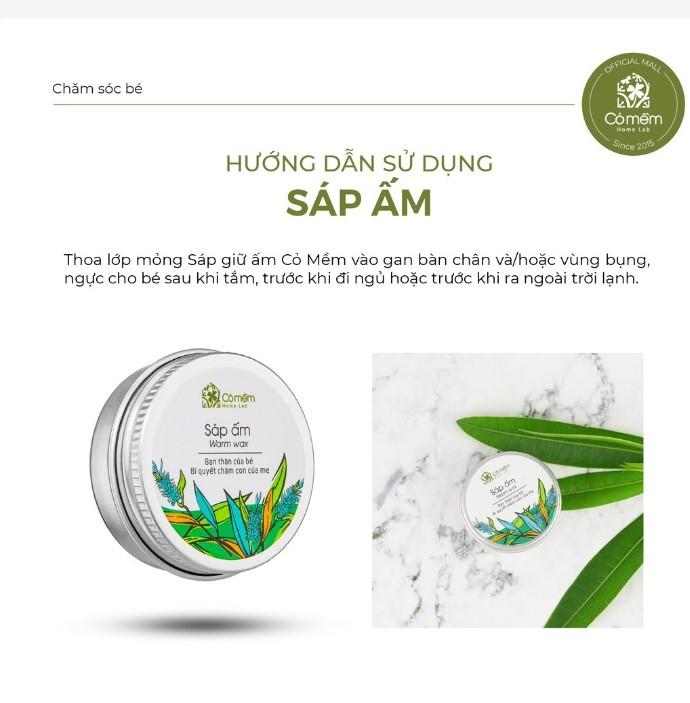 Sáp giữ ấm cho bé từ tinh dầu tràm Cỏ Mềm