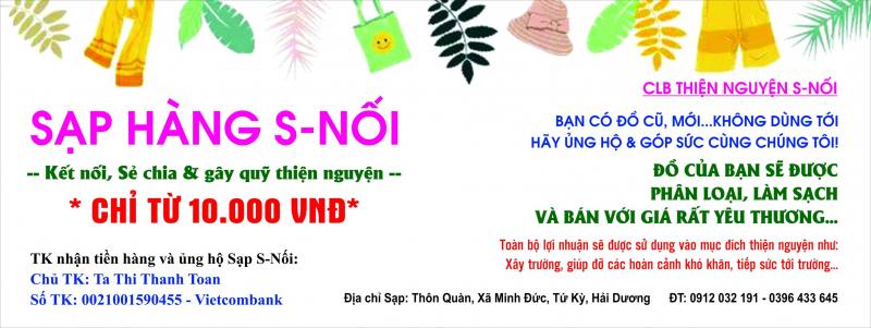 Sạp Hàng S-NỐI - Gây Quỹ Thiện Nguyện