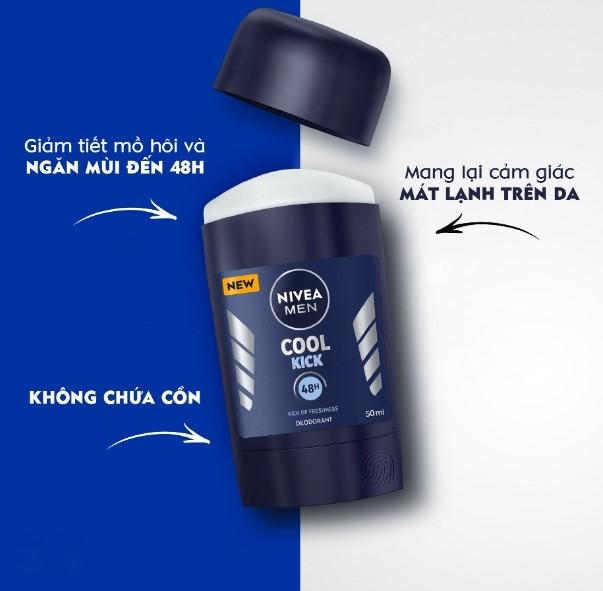 Sáp ngăn mùi Nivea Men Cool Kick mát lạnh