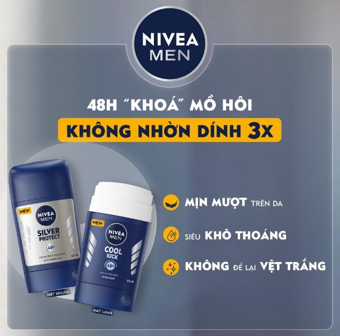 Sáp ngăn mùi Nivea Men Cool Kick mát lạnh