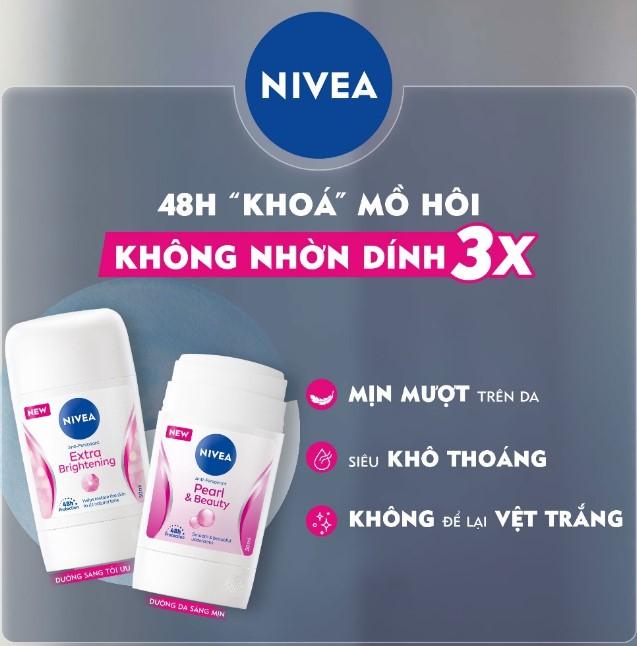 Sáp ngăn mùi nữ trắng mịn mờ vết thâm ngọc trai Nivea