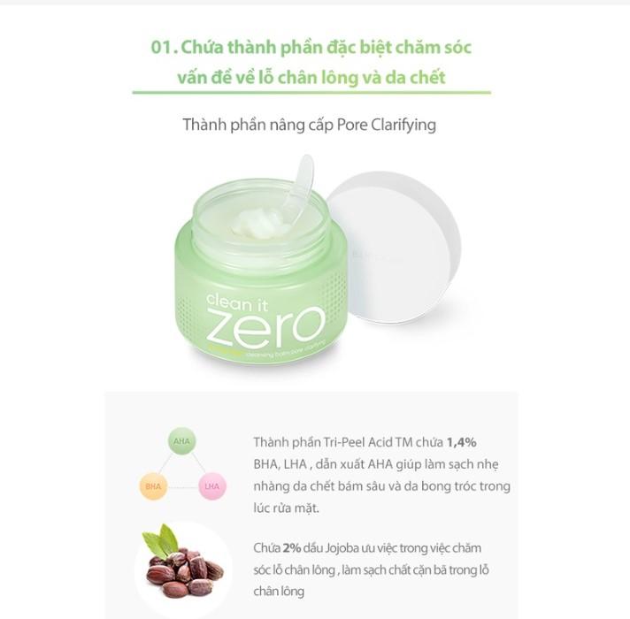 Sáp tẩy trang cho da dầu, mụn Banila Co Clean It Zero Cleansing Balm Pore Clarifying