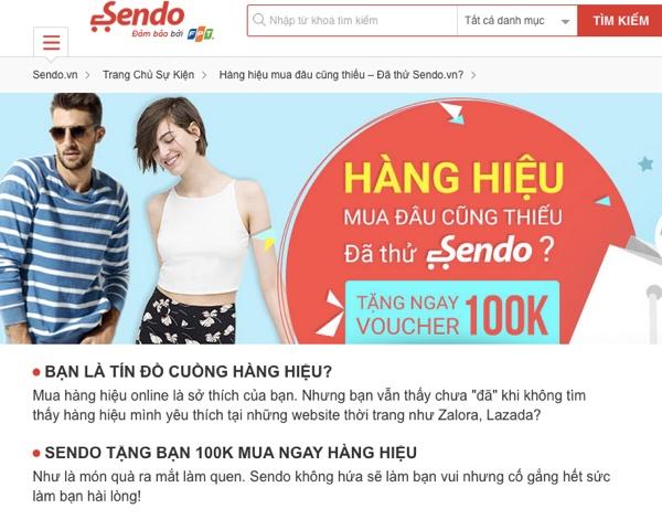 Hình ảnh website Sendo.vn