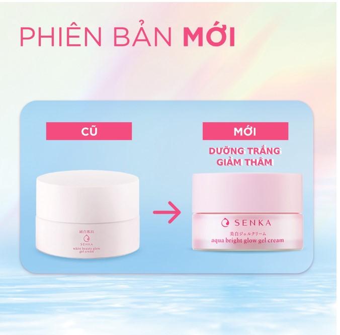 Kem đêm dưỡng trắng Senka Aqua Bright Glow Gel Cream