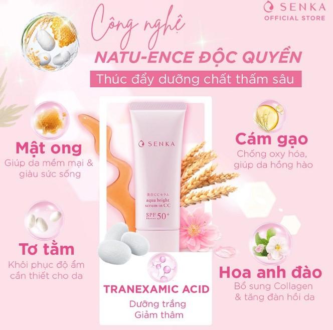 Serum chống nắng Senka 3 in 1 dưỡng sáng da nâng tông