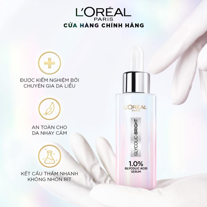 Serum dưỡng sáng mờ thâm nám L'Oreal Paris Glycolic Bright 1.0% Glycolic Acid (AHA) 30ml