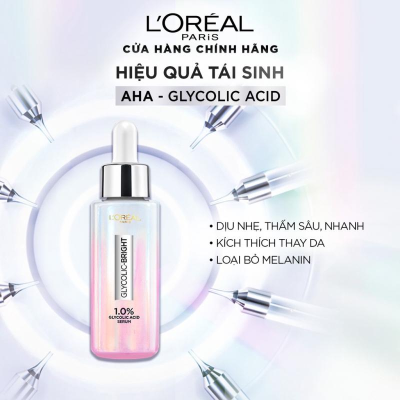 Serum dưỡng sáng mờ thâm nám L'Oreal Paris Glycolic Bright 1.0% Glycolic Acid (AHA)