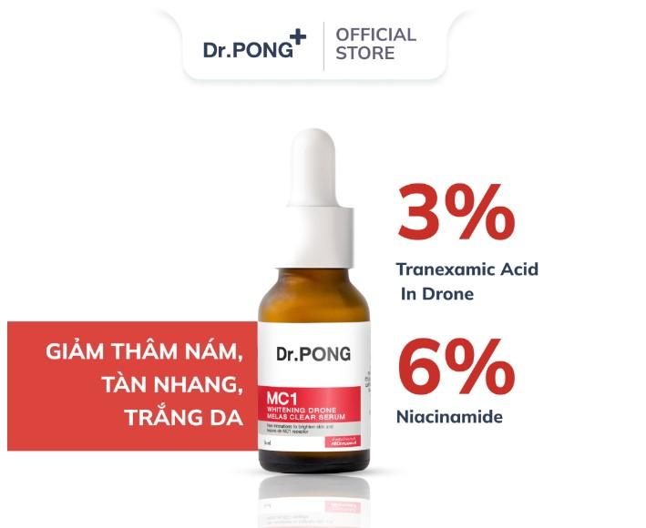 Serum giảm nám, tàn nhang Dr.Pong MC1 Whitening Drone Melas Clear