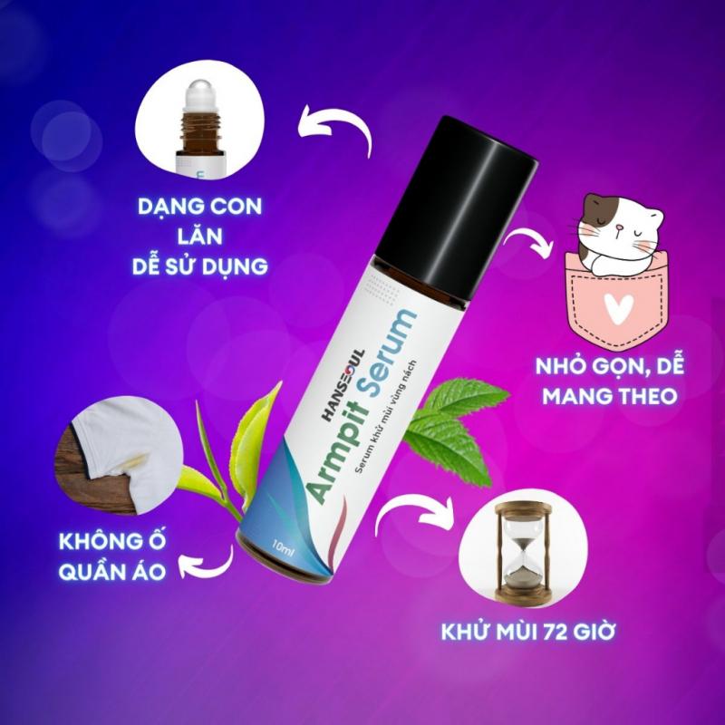 Serum lăn nách đậm đặc Armpit ngăn tiết mồ hôi 72h, khử mùi hôi, sáng da