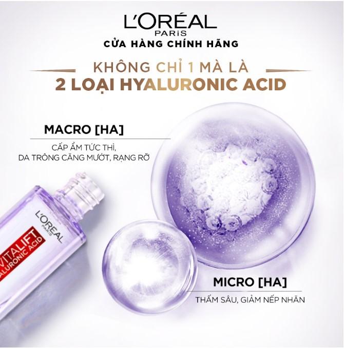 Serum siêu cấp ẩm sáng da L'Oreal Paris pure Hyaluronic Acid 1.5% 30ml