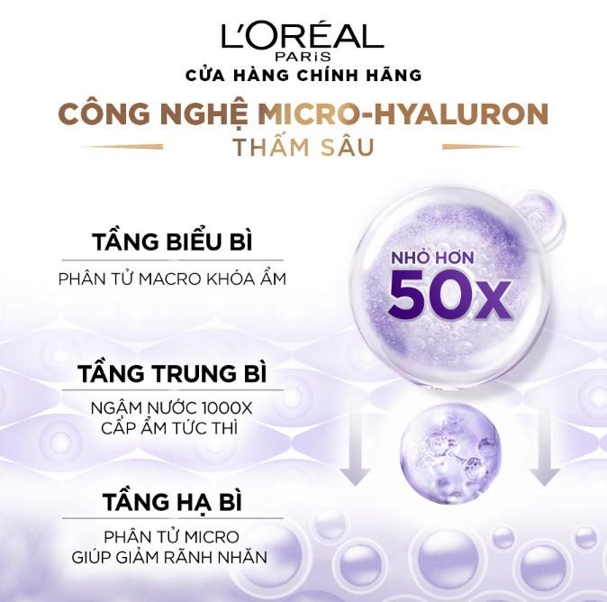 Serum siêu cấp ẩm sáng da L'Oreal Paris pure Hyaluronic Acid 1.5% 30ml