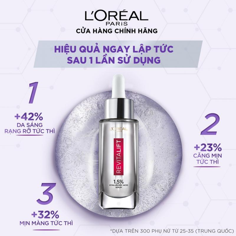 Serum siêu cấp ẩm sáng da L'Oreal Paris pure Hyaluronic Acid 1.5% 30ml