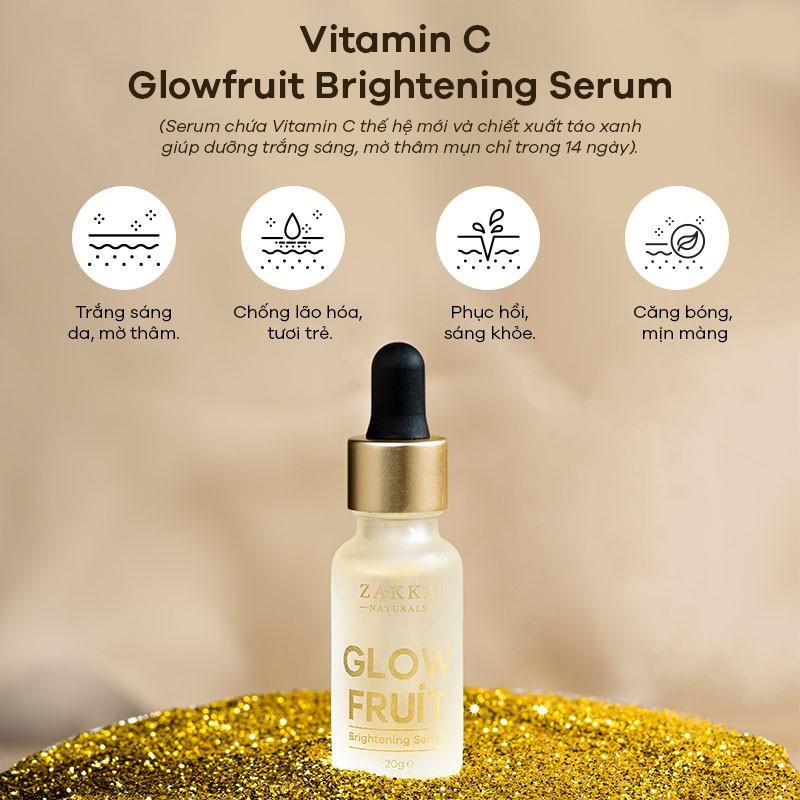 Serum (tinh chất) Vitamin C Zakka Naturals Glow Fruit Brightening 20g