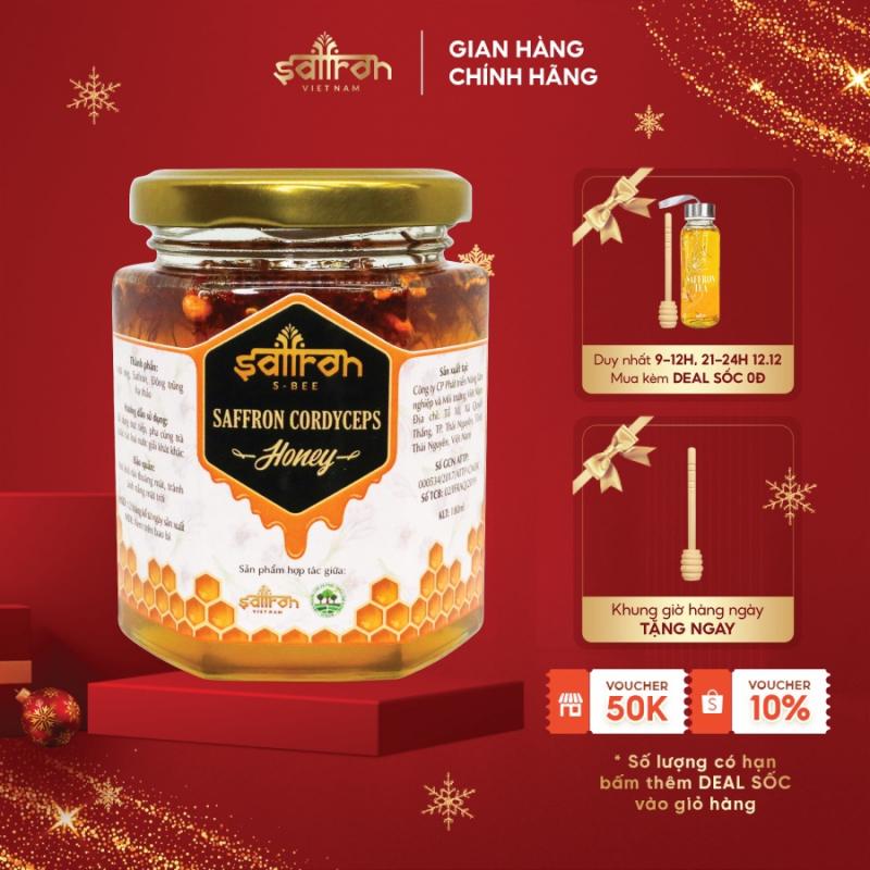 SET quà giáng sinh noel 2022 mật ong saffron ngâm đông trùng hạ thảo thương hiệu Saffron Việt Nam