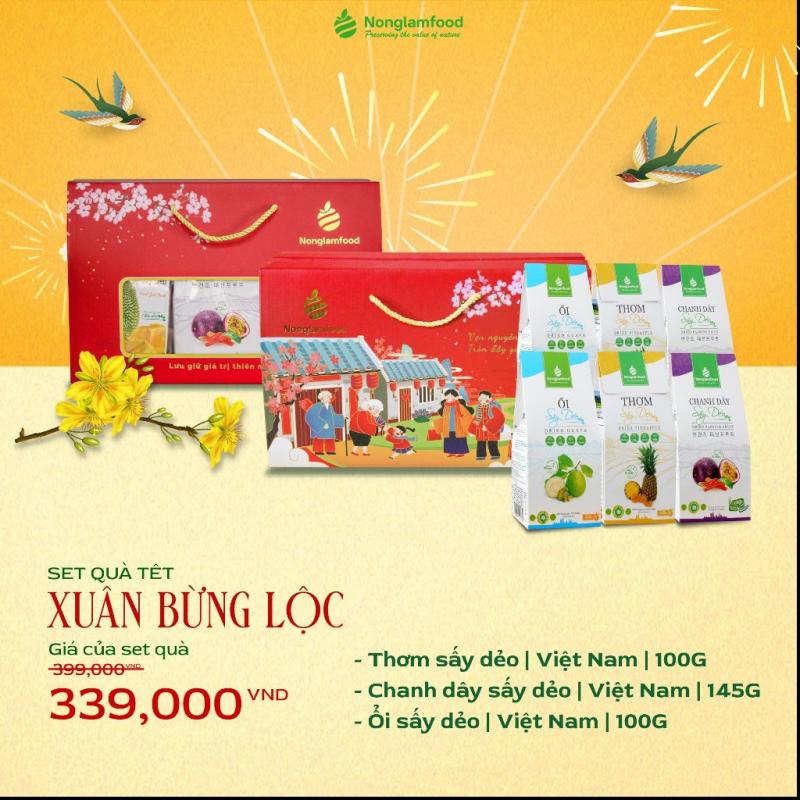 Set quà tết Xuân Bừng Lộc mix trái cây 3 vị Nonglamfood