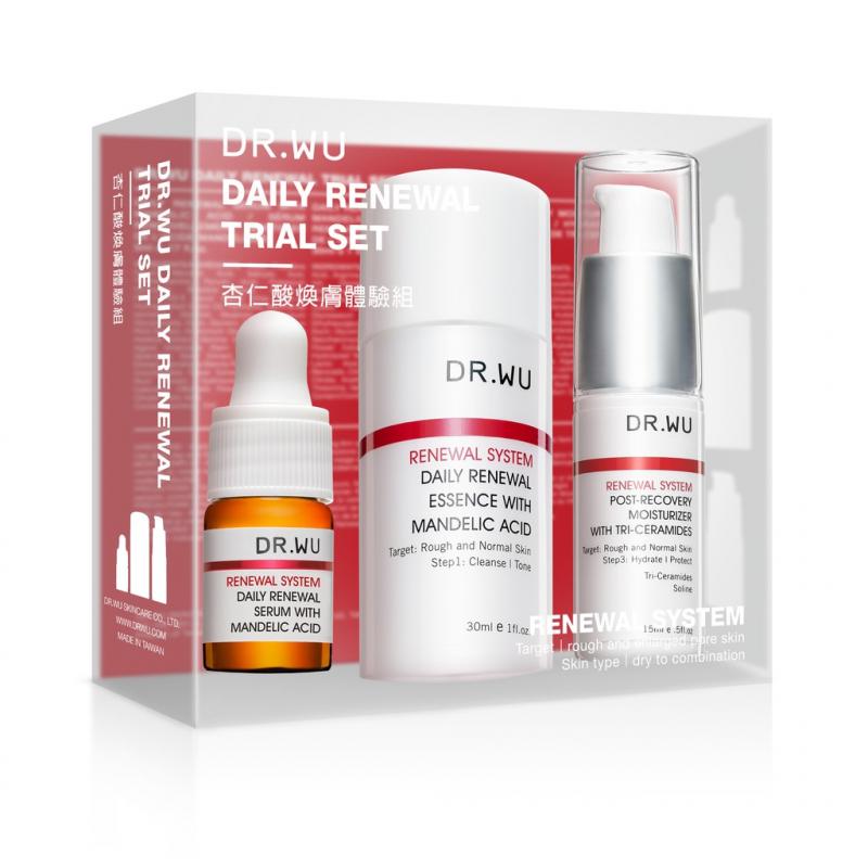 Bộ sản phẩm DR.WU 3 Steps Mandelic Acid Trial giúp bạn trải nghiệm những sản phẩm tốt nhất trong dòng tái tạo da của Dr.WU