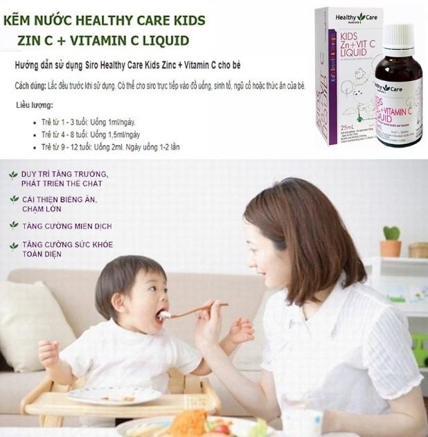 Siro bổ sung kẽm và vitamin C cho bé Healthy Care