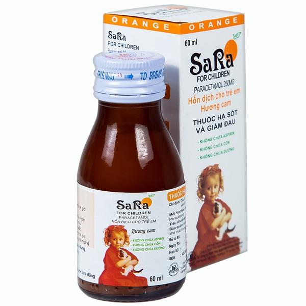 Siro hạ sốt Sara For Children hương cam 250Mg