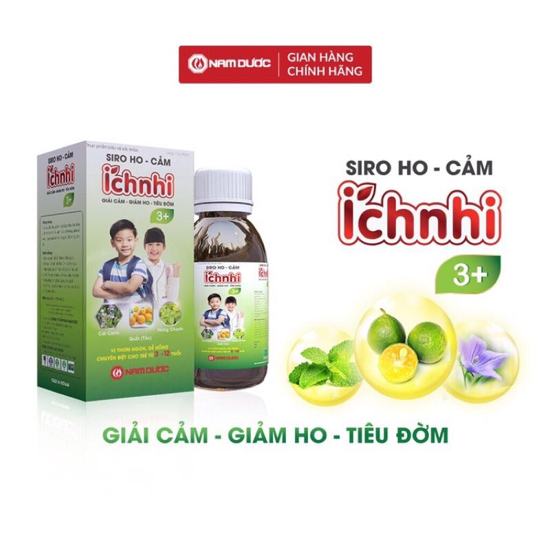 Siro ho cảm Ích Nhi 3+ chai 90ml hỗ trợ giải cảm, giảm ho, tiêu đờm, giảm sổ mũi, phòng cảm lạnh cho bé trên 3 tuổi